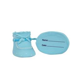 Cake Star Plastic Topper - Baby Booties Blue