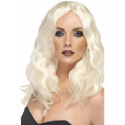 Superstar Wig Blonde Long Wavy with Skin Parting
