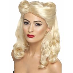 Pin Up wig Blonde with Victory Rolls