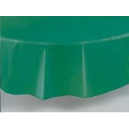 Round Plastic Tablecover 84 inch Emerald Green