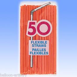 Flexible Straws Orange 50pc
