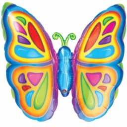 Bright Butterfly SuperShape Foil Balloon 25x25inch