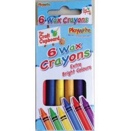 Wax Crayons 6 Extra Bright Colours