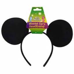 Mouse Ears On Headband Black