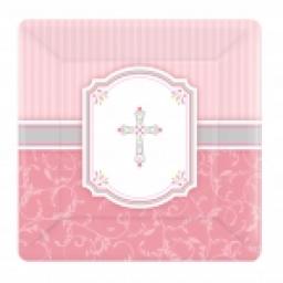 Blessings Pink Square Plates 17.8cm x 8pcs