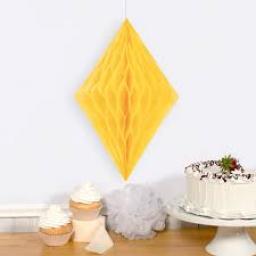 Diamond Shape Honeycomb 14 inch Yellow
