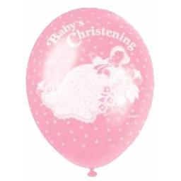5 Helium Quality Latex Christening Balloons