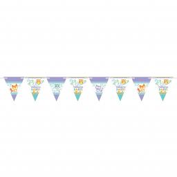 Welcome Baby Bunting 24 pennants & Ribbon 4.5 m