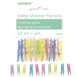 Baby Shower Favors Clothes Pins 12pcs