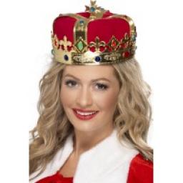 Crown queens gold With Red Fabric jewels