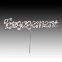Diamante " Engagement" Cake Topper Decoration