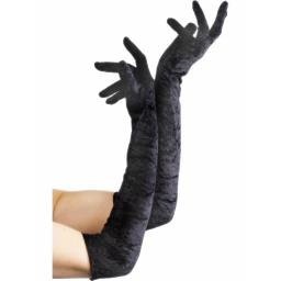 Velveteen Gloves Black Long