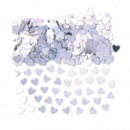 Silver Sparkle Hearts Metallic Confetti - 14g