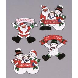 Christmas Window Sticker Assorted Character 16cm
