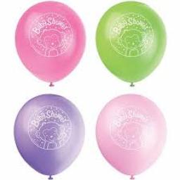 Baby Shower Girl Monkey Latex 11 inch Balloons 8ct