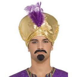 Sultan Selim Hat Gold & Purple Feather & Beads