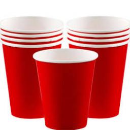 14 Ruby Red Paper Party Cups 9oz
