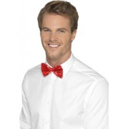 Sequin Bow tie Red
