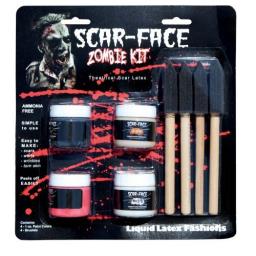 Scar Face Zombie Kit 4 Paint Colors 4 Brushes