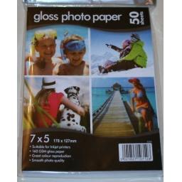 Gloss Photo Paper 50 sheets 7x5 inch