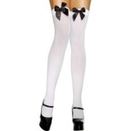White Hold up Stocking with Bow