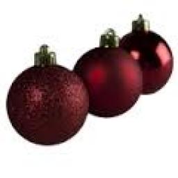 24 x30mm Cranberry Multi Finish Christmas Decoatio