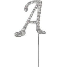 Diamante Letter A Cake Topper Decoration