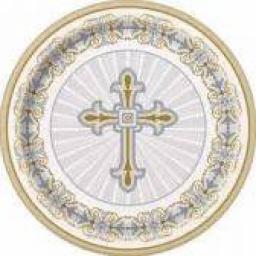Radiant Cross Silver & Gold Paper Plates 8ct 21.9c