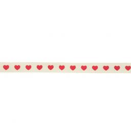 Red Love Heart Grosgrain Ribbon 10mm x 1m