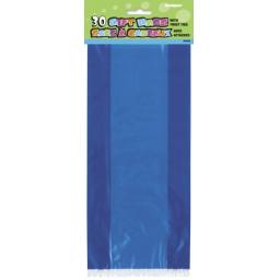 Gift Bags Plastic Royal Blue 30pcs