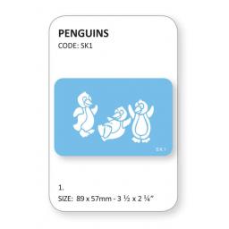 JEM Penguins Stencil 89 x 57mm