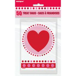 50 Treat Bags Radiant Hearts 4x6 inch