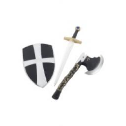 Crusaider Set 3pcs shield sword & axe