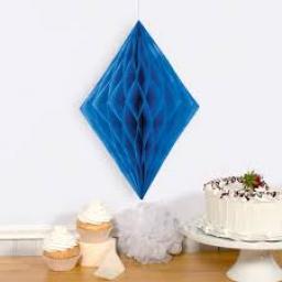 Diamond Shape Honeycomb 14 inch Royal Blue