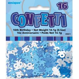 Blue Glitz Age 16 Birthday Table Confetti 14 Gram