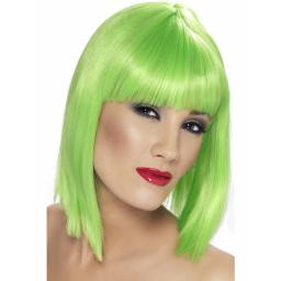Glam Wig Neon Green Short Blunt & Fringe