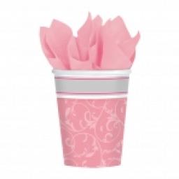 Blessings Pink Paper Party Cups 8pcs 9oz