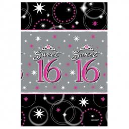 Sweet 16 Plastic Tablecover 1.4m x 2.6m