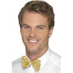Sequin Bow Tie Gold