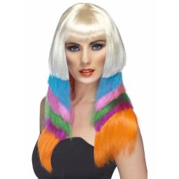 Neon Starlet Wig Multi-Coloured Layered