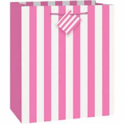 Hot Pink Stripe Gift Bag Paper