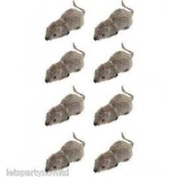 Packet of 8 Hairy Small Mice 6x2.5cm