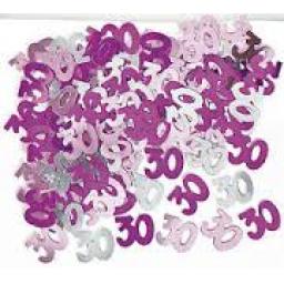 30th Birthday/Anniversary Confetti Pink Lilac Sil
