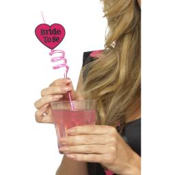 Bride to Be Drinking Straw Pink