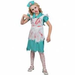 Zombie Nurse Child Dress Apron Headpiece