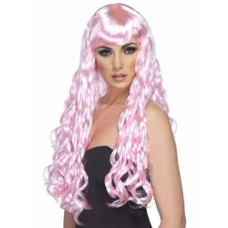 Desire Wig Candy Pink Long Curly with Fringe