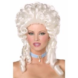 Baroque Wig White Shoulder Length with Ringlet Cur
