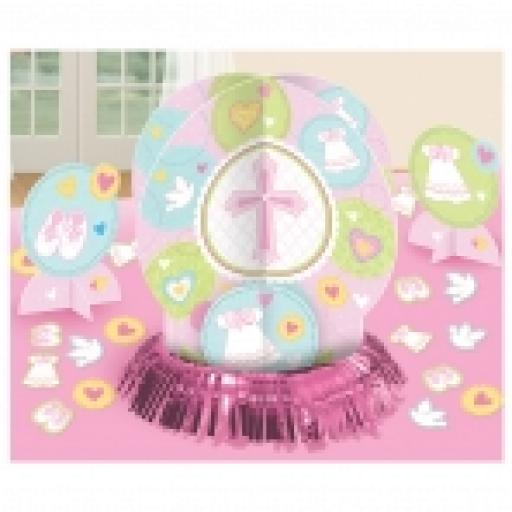 Pink Christening Table Decorations Kit