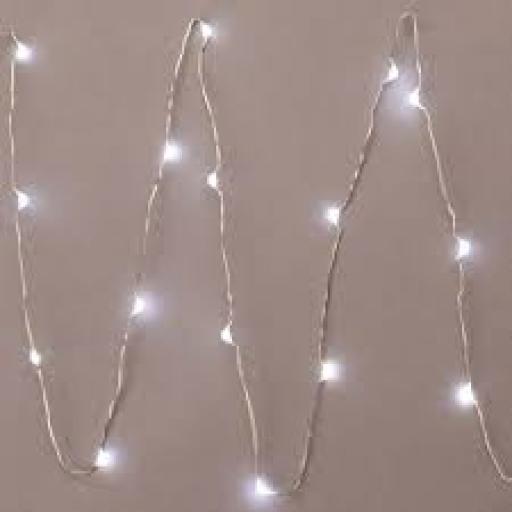 25 LED Wire Lights With Timer White