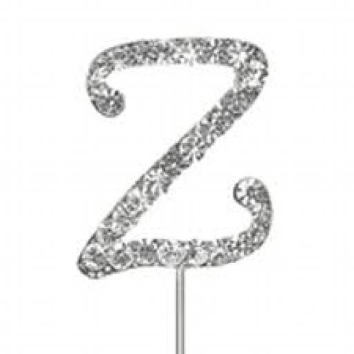 Diamante Letter Z Cake Topper Decoration